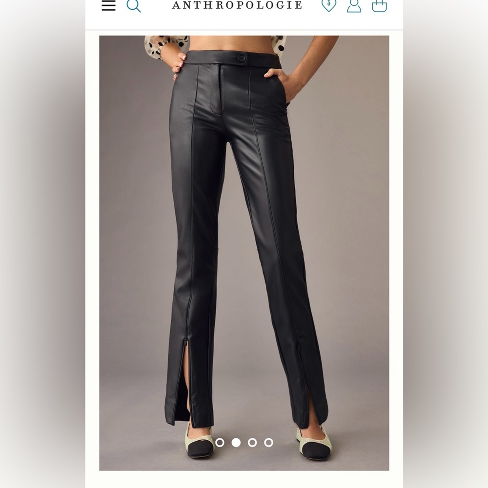 High waist black Maeve faux leather pants